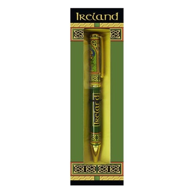 Celtic Peacock Ireland Pen With A Coloured Trinity Irish Design